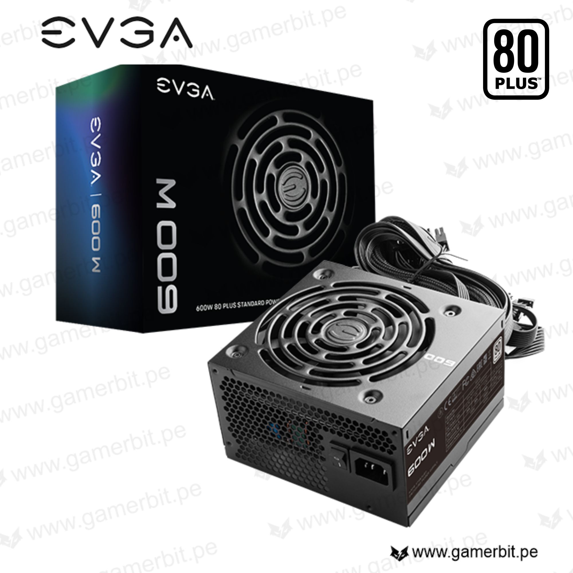 FUENTE CERTIFICADA EVGA 600 W1, 80+ WHITE 600W